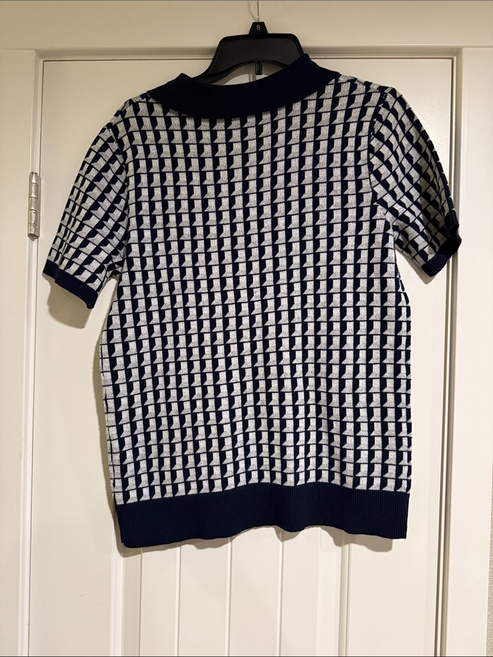 33 Degrees Navy and White Knit Polo - Picture 4 of 5